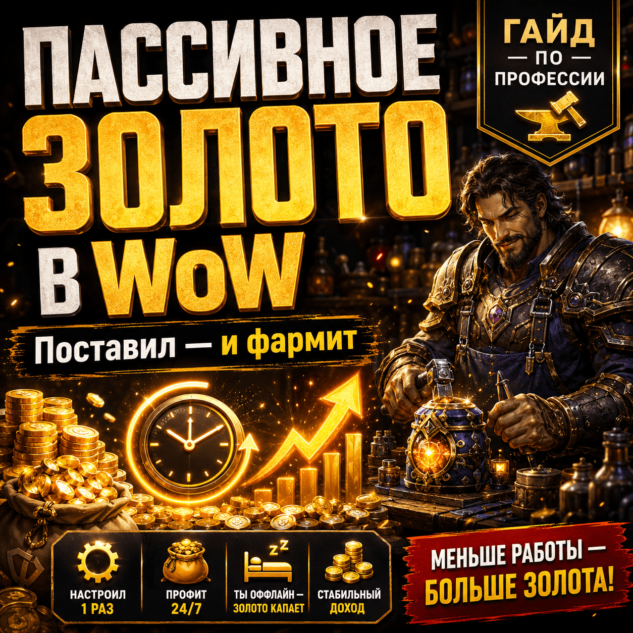 💰 Пассивный фарм золота в WoW — настрой профессию и зарабатывай, пока занимаешься св